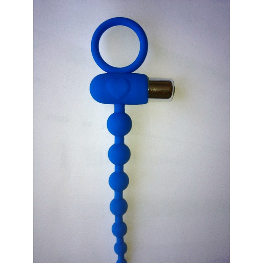 Heart beads - Analkugler med Vibrator - Analkæde blå
