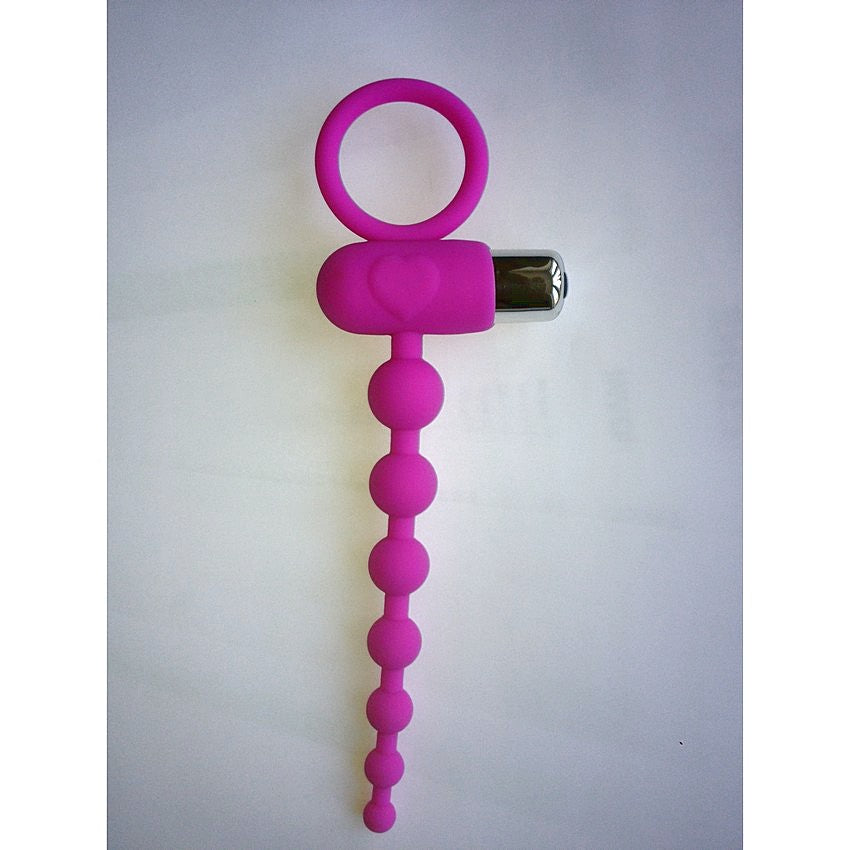 Heart beads - Analkugler med Vibrator - Analkæde Sort